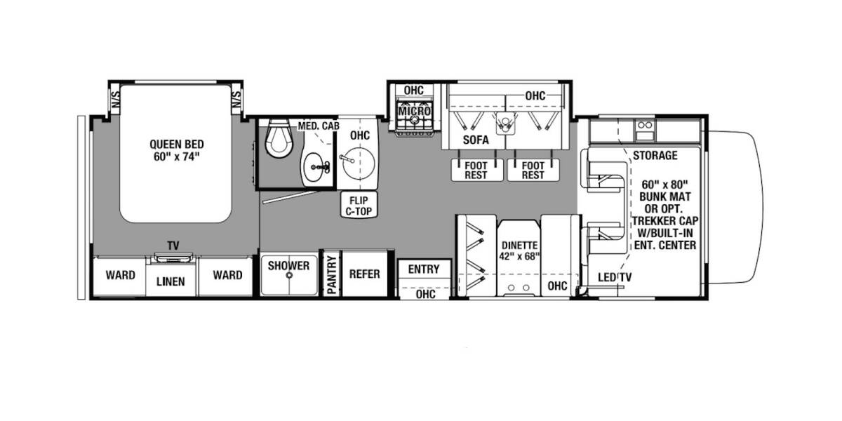 2019 Forester Ford 2861DS Class C at Hartleys Auto and RV Center STOCK# C00525RT11 Floor plan Layout Photo