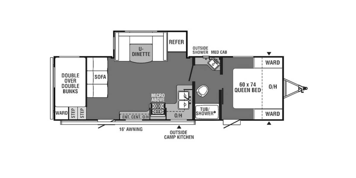 2021 Coachmen Clipper 262BHS Travel Trailer at Hartleys Auto and RV Center STOCK# TCF126314 Floor plan Layout Photo