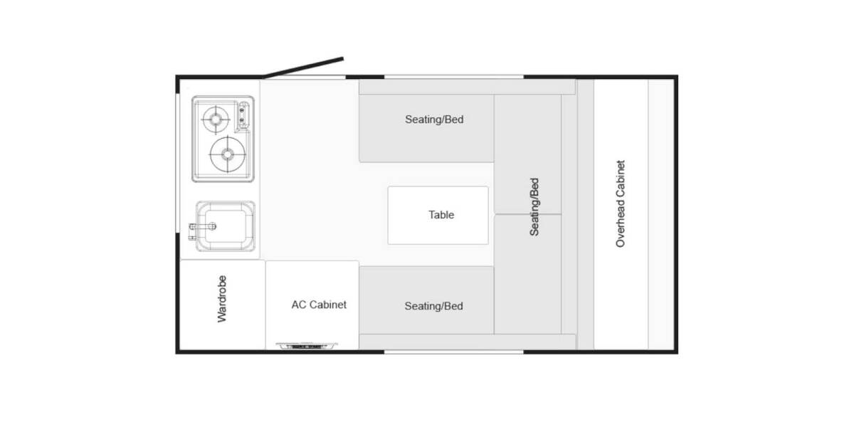2018 nuCamp TAB 320U Travel Trailer at Hartleys Auto and RV Center STOCK# WF000128 Floor plan Layout Photo
