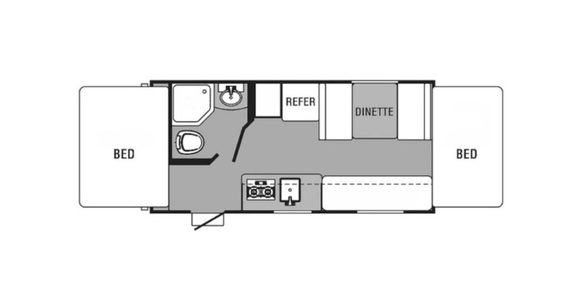 2018 Coachmen Clipper 16RBD Travel Trailer at Hartleys Auto and RV Center STOCK# 13RT8032 Floor plan Layout Photo