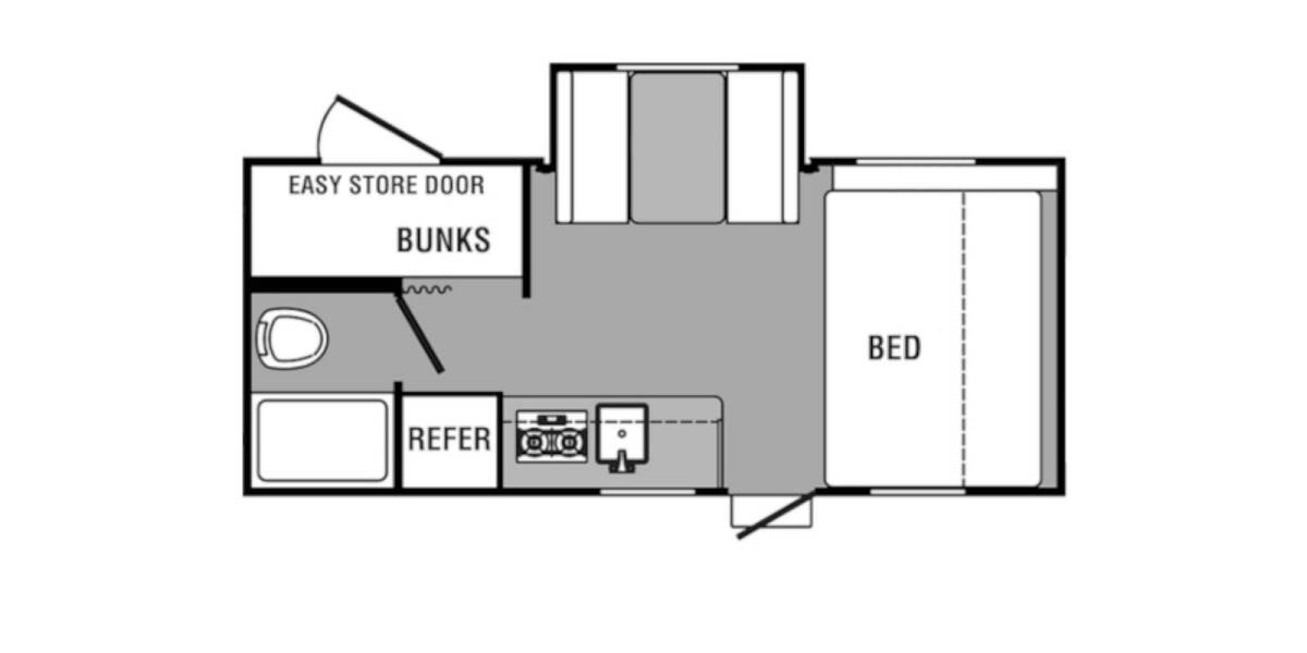 2018 Coachmen Clipper 17BHS Travel Trailer at Hartleys Auto and RV Center STOCK# WF119167 Floor plan Layout Photo