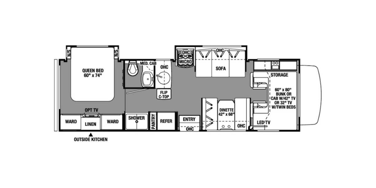 2016 Sunseeker Chevrolet 2860DS Class C at Hartleys Auto and RV Center STOCK# CC201564 Floor plan Layout Photo