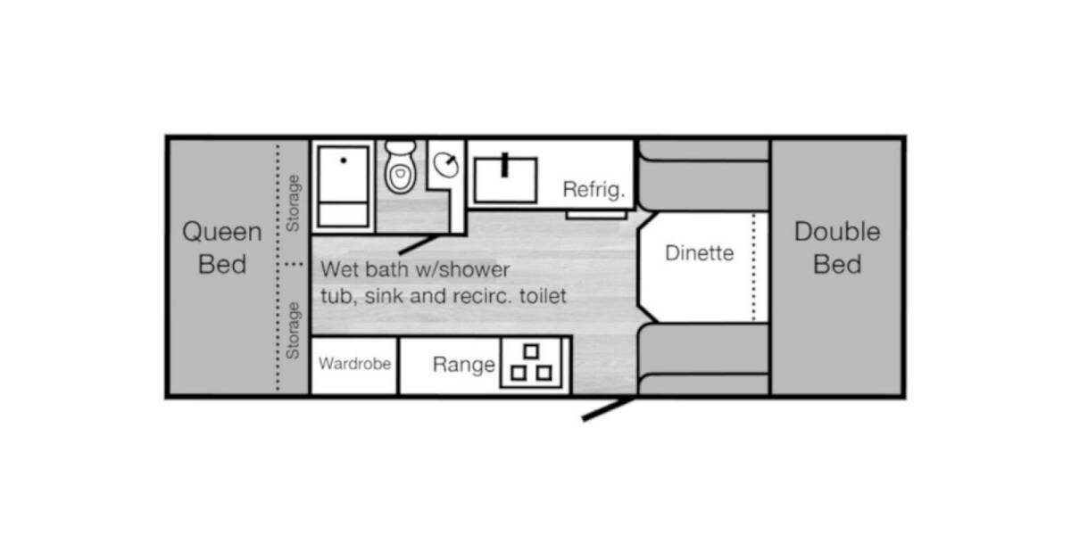 2020 TrailManor 2720 Series 2720QB Folding at Hartleys Auto and RV Center STOCK# CONSIGN Floor plan Layout Photo