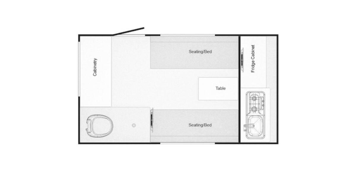 2019 nuCamp TAB 320CSS BOONDOCK LITE Travel Trailer at Hartleys Auto and RV Center STOCK# WF001696 Floor plan Layout Photo