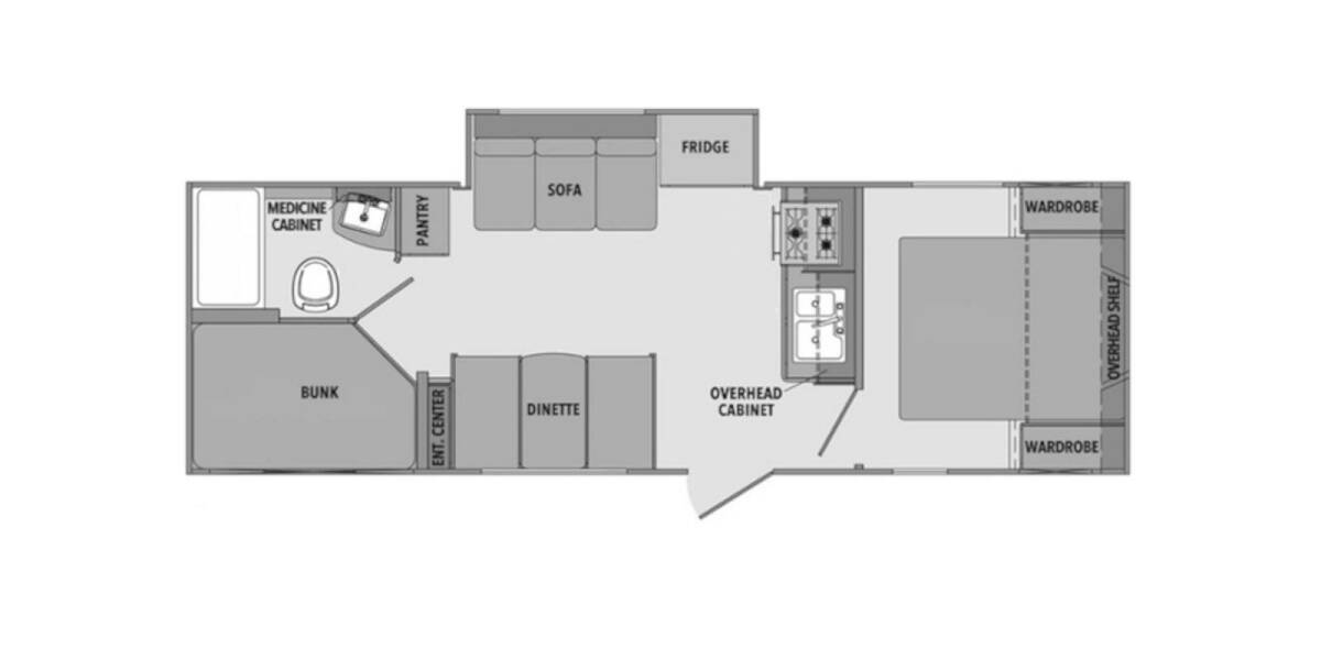 2019 Shasta 25RS Travel Trailer at Hartleys Auto and RV Center STOCK# WF013395 Floor plan Layout Photo