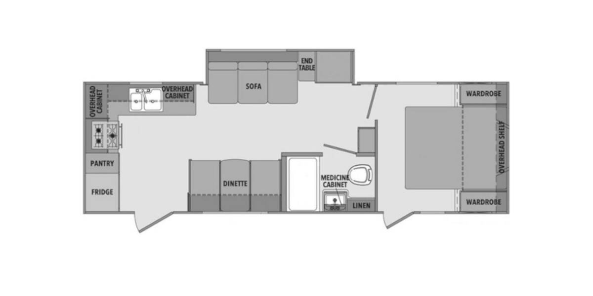 2020 Shasta 25RK Travel Trailer at Hartleys Auto and RV Center STOCK# WF013690 Floor plan Layout Photo