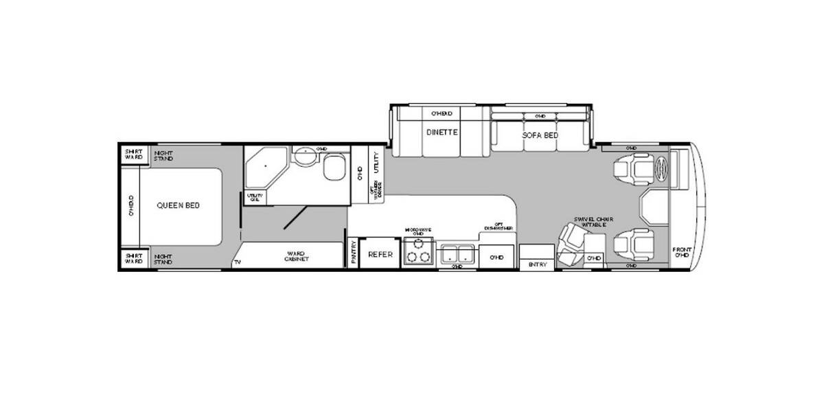 2000 Fleetwood Bounder Diesel 39Z Class A at Hartleys Auto and RV Center STOCK# CCG18138 Floor plan Layout Photo