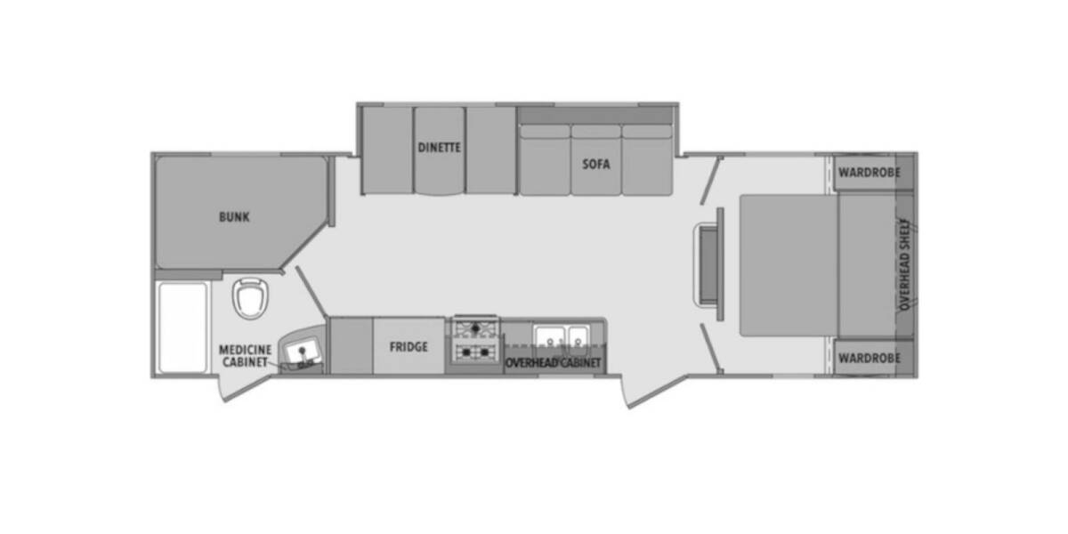2020 Shasta 26DB Travel Trailer at Hartleys Auto and RV Center STOCK# 13RT5017 Floor plan Layout Photo