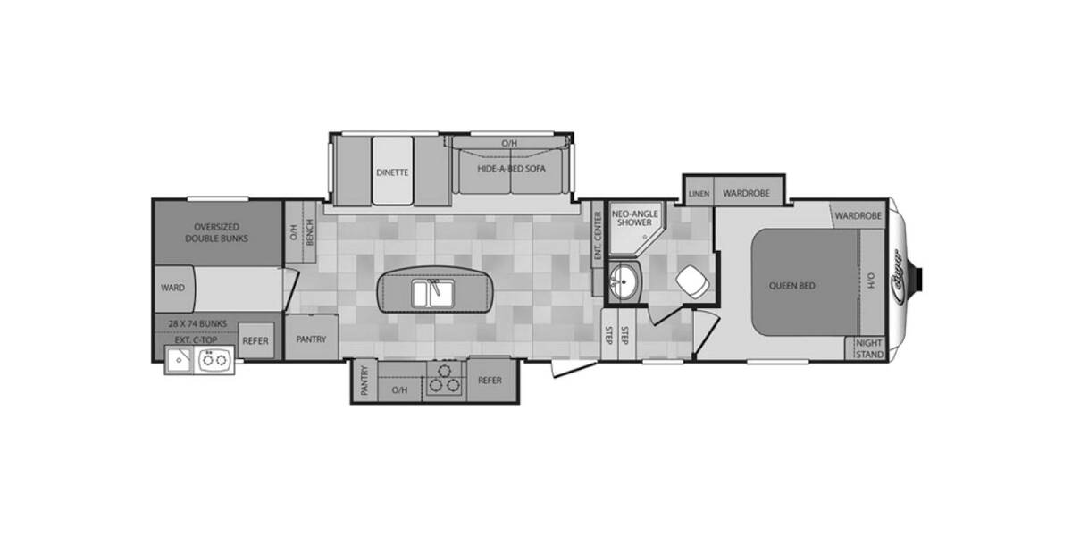 2014 Keystone Cougar 320QBS Fifth Wheel at Hartleys Auto and RV Center STOCK# SH501921 Floor plan Layout Photo