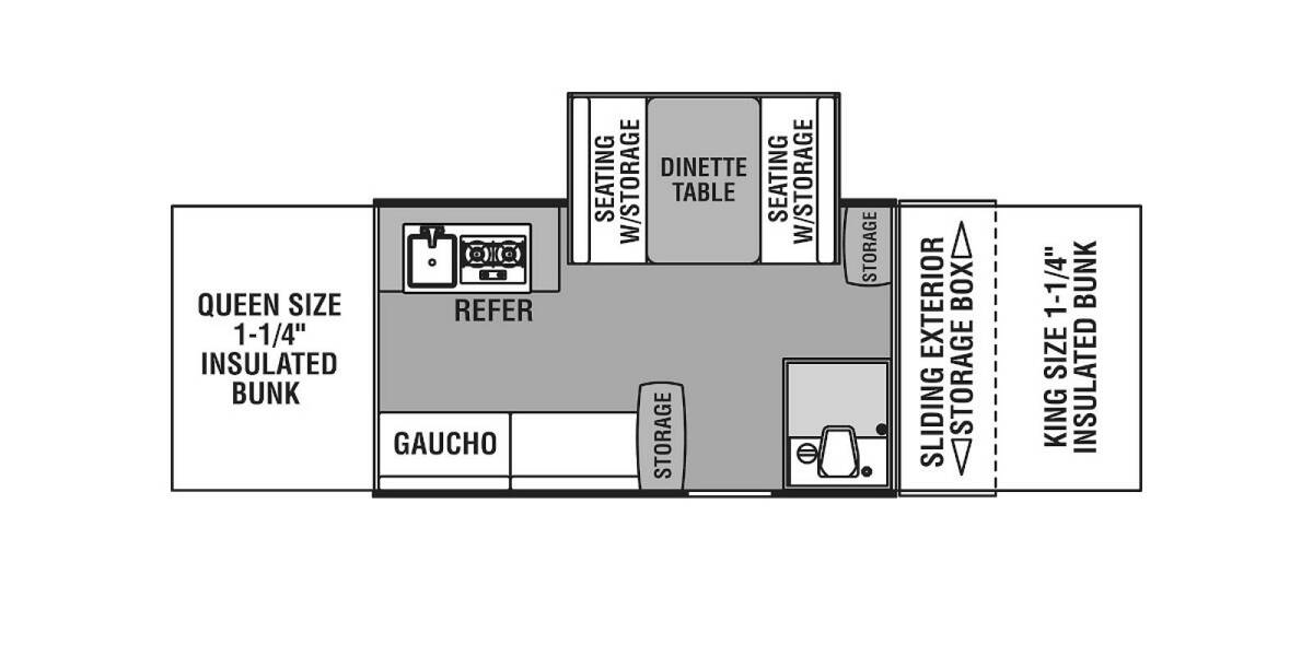 2022 Coachmen Clipper Classic 1285SST Folding at Hartleys Auto and RV Center STOCK# TCF019478 Floor plan Layout Photo