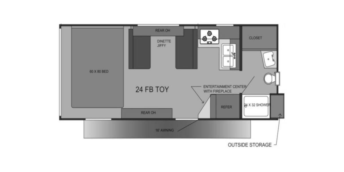 2022 Sunset Park Rush 24FB Travel Trailer at Hartleys Auto and RV Center STOCK# NP004747 Floor plan Layout Photo