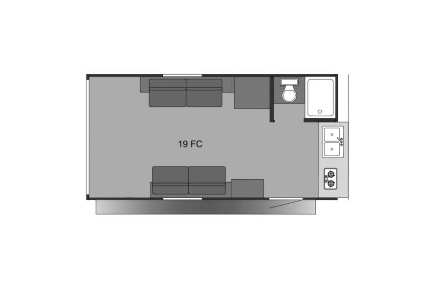 2022 Sunset Park Rush 19FC TOY HAULER Travel Trailer at Hartleys Auto and RV Center STOCK# NP005716 Floor plan Layout Photo