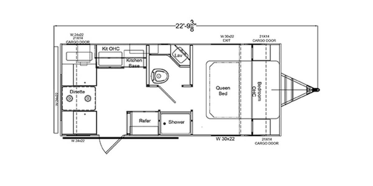 2022 Riverside RV Retro 171DRD Travel Trailer at Hartleys Auto and RV Center STOCK# NP005902 Floor plan Layout Photo