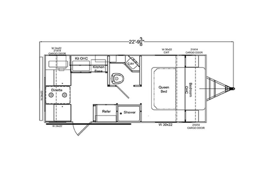 2022 Riverside RV Retro 171DRD Travel Trailer at Hartleys Auto and RV Center STOCK# NP00513513 Floor plan Layout Photo