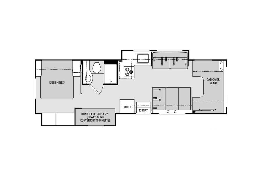 2018 Thor Freedom Elite 30FE Class C at Hartleys Auto and RV Center STOCK# CCC77107 Floor plan Layout Photo