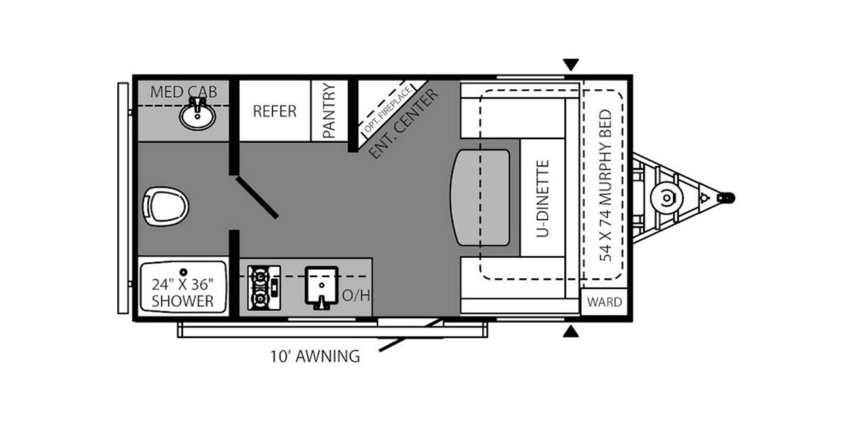 2022 Coachmen Clipper 162RBU Travel Trailer at Hartleys Auto and RV Center STOCK# TCF130919RT13 Floor plan Layout Photo