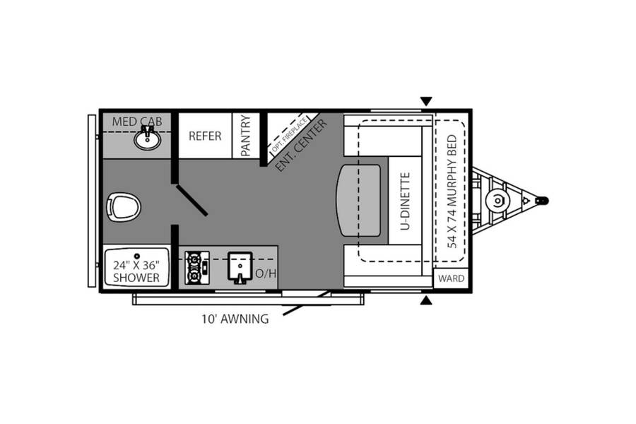 2022 Coachmen Clipper 162RBU Travel Trailer at Hartleys Auto and RV Center STOCK# NP130918 Floor plan Layout Photo