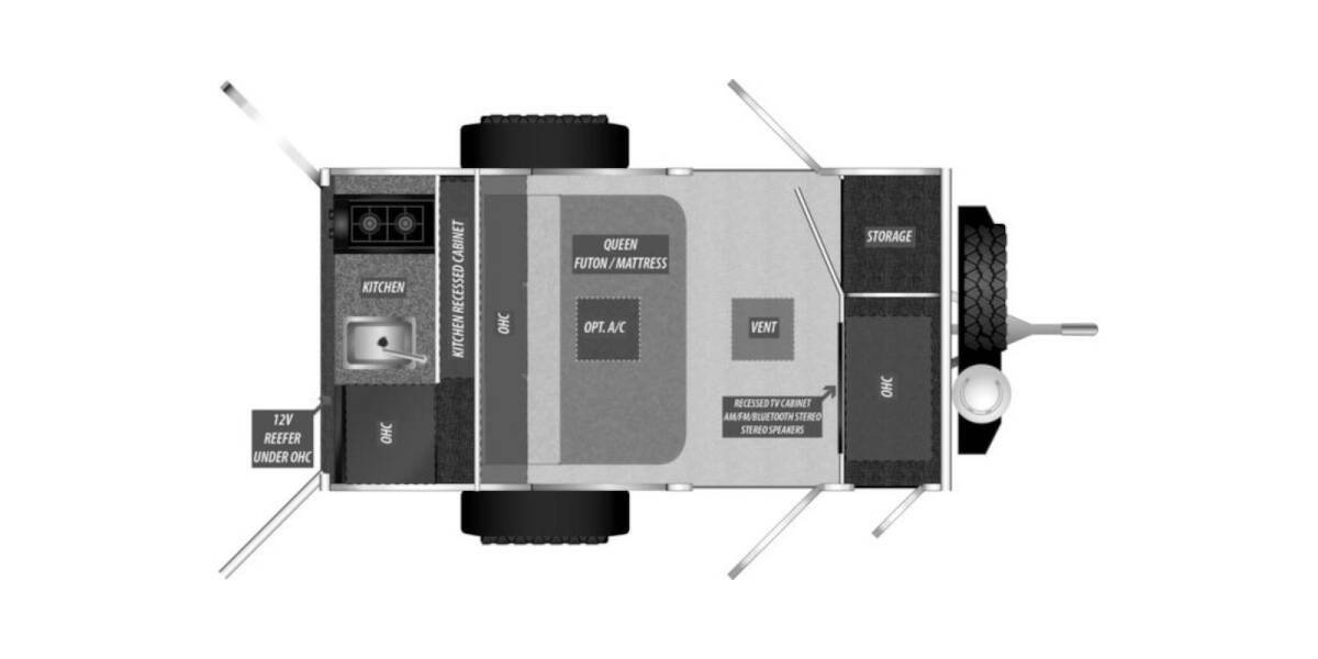 2022 Encore RV ROG 12RK Travel Trailer at Hartleys Auto and RV Center STOCK# NP673104 Floor plan Layout Photo