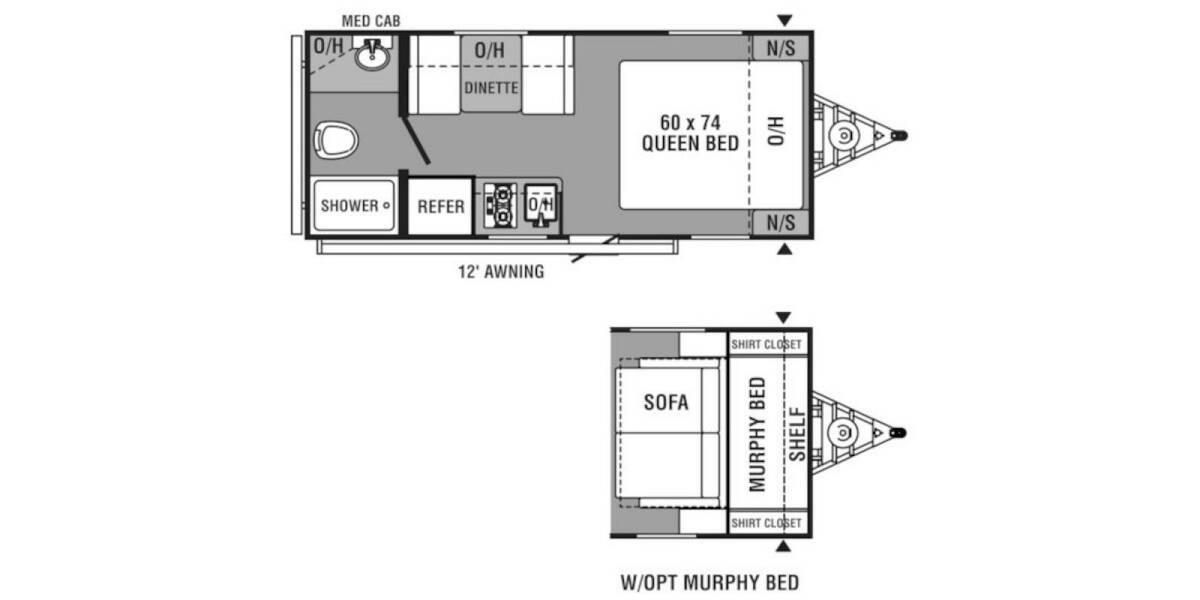2022 Coachmen Clipper 17FQ Travel Trailer at Hartleys Auto and RV Center STOCK# WF131357 Floor plan Layout Photo