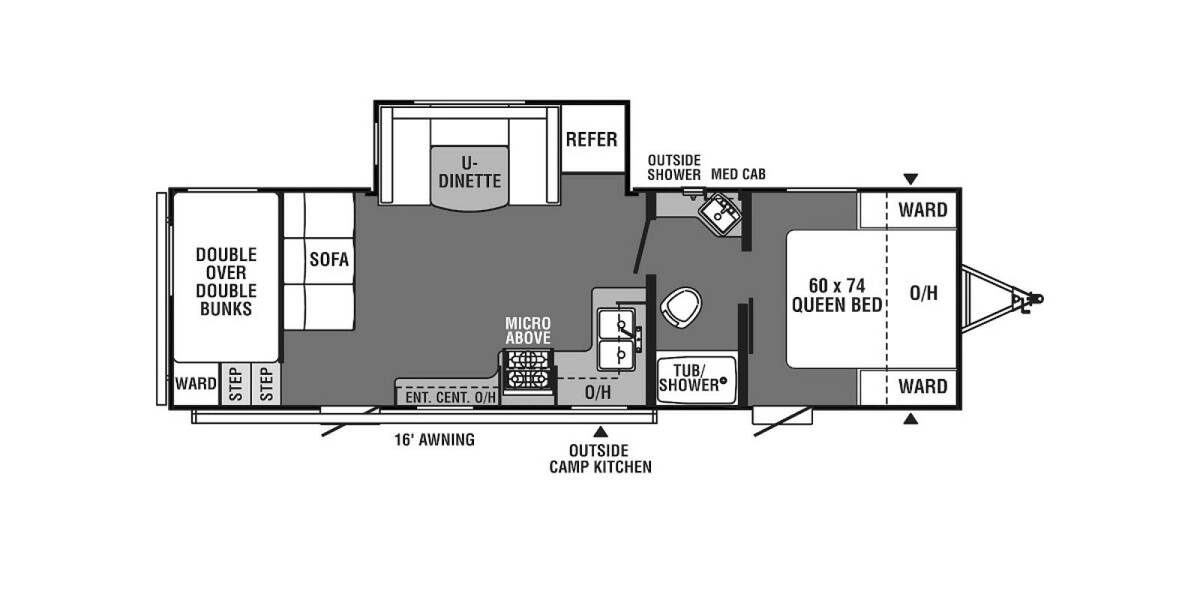 2022 Coachmen Clipper 262BHS Travel Trailer at Hartleys Auto and RV Center STOCK# WF132086 Floor plan Layout Photo