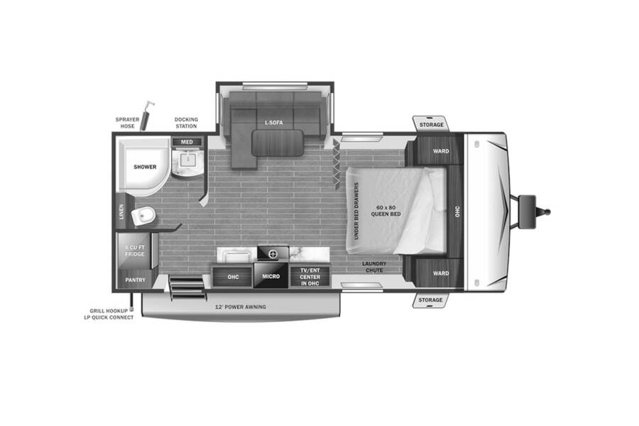 2023 Starcraft Super Lite 212FB Travel Trailer at Hartleys Auto and RV Center STOCK# WFYB5122 Floor plan Layout Photo