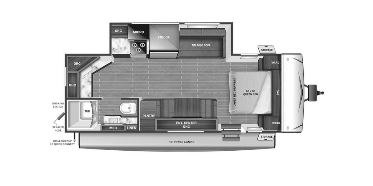 2023 Starcraft Super Lite 225CK Travel Trailer at Hartleys Auto and RV Center STOCK# WFYE5061 Floor plan Layout Photo