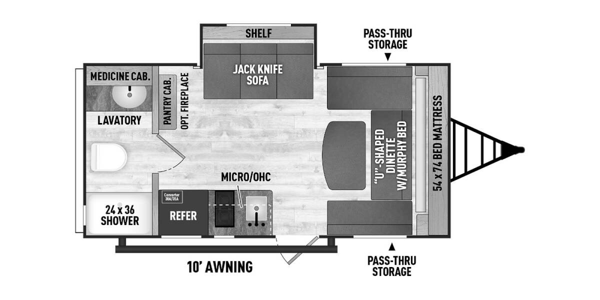 2023 Coachmen Clipper 4K Series 17MBS Travel Trailer at Hartleys Auto and RV Center STOCK# WF133185 Floor plan Layout Photo