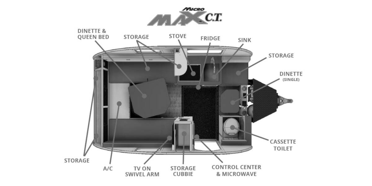 2024 Little Guy Micro Max MICRO MAX CT Travel Trailer at Hartleys Auto and RV Center STOCK# DL000111 Floor plan Layout Photo