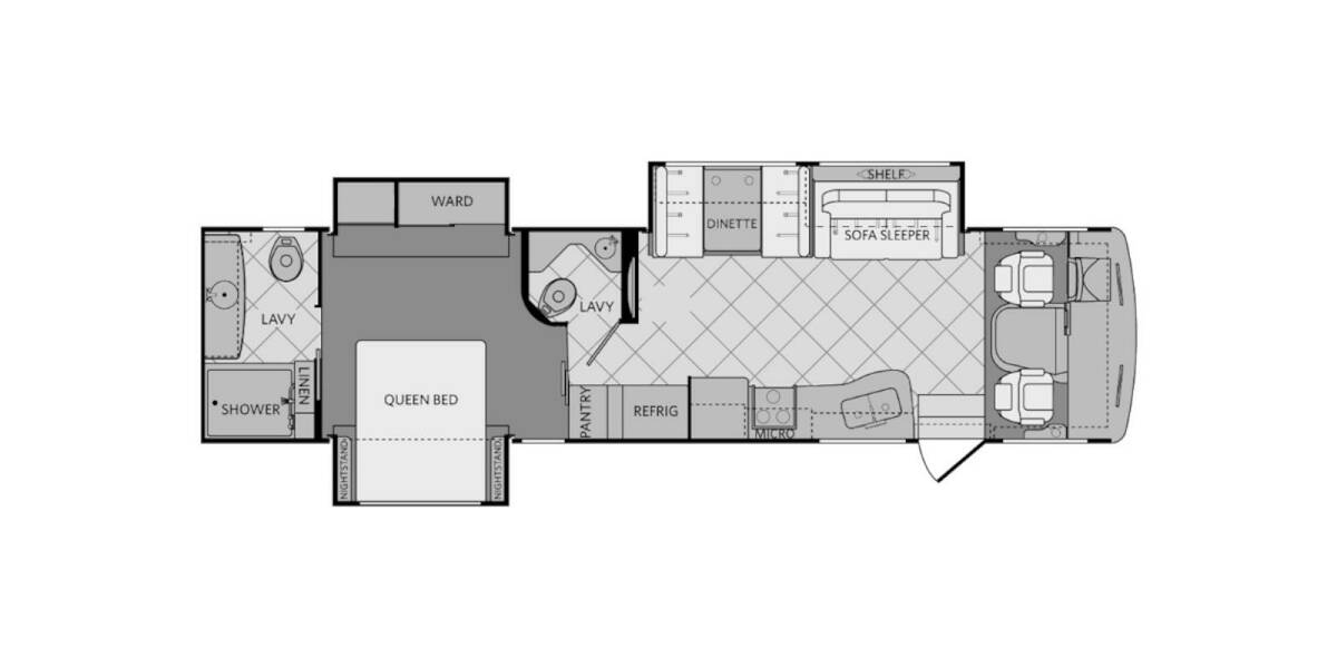 2013 Fleetwood Bounder Classic Ford 36R Class A at Hartleys Auto and RV Center STOCK# CC0A0320 Floor plan Layout Photo